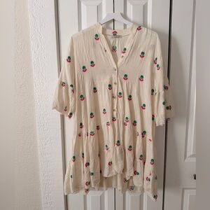 Cream Women's Top / Mini Dress / Beach Cover Up